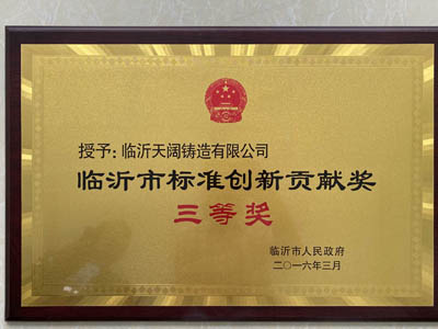 臨沂市標(biāo)準(zhǔn)創(chuàng)新貢獻(xiàn)獎(jiǎng)